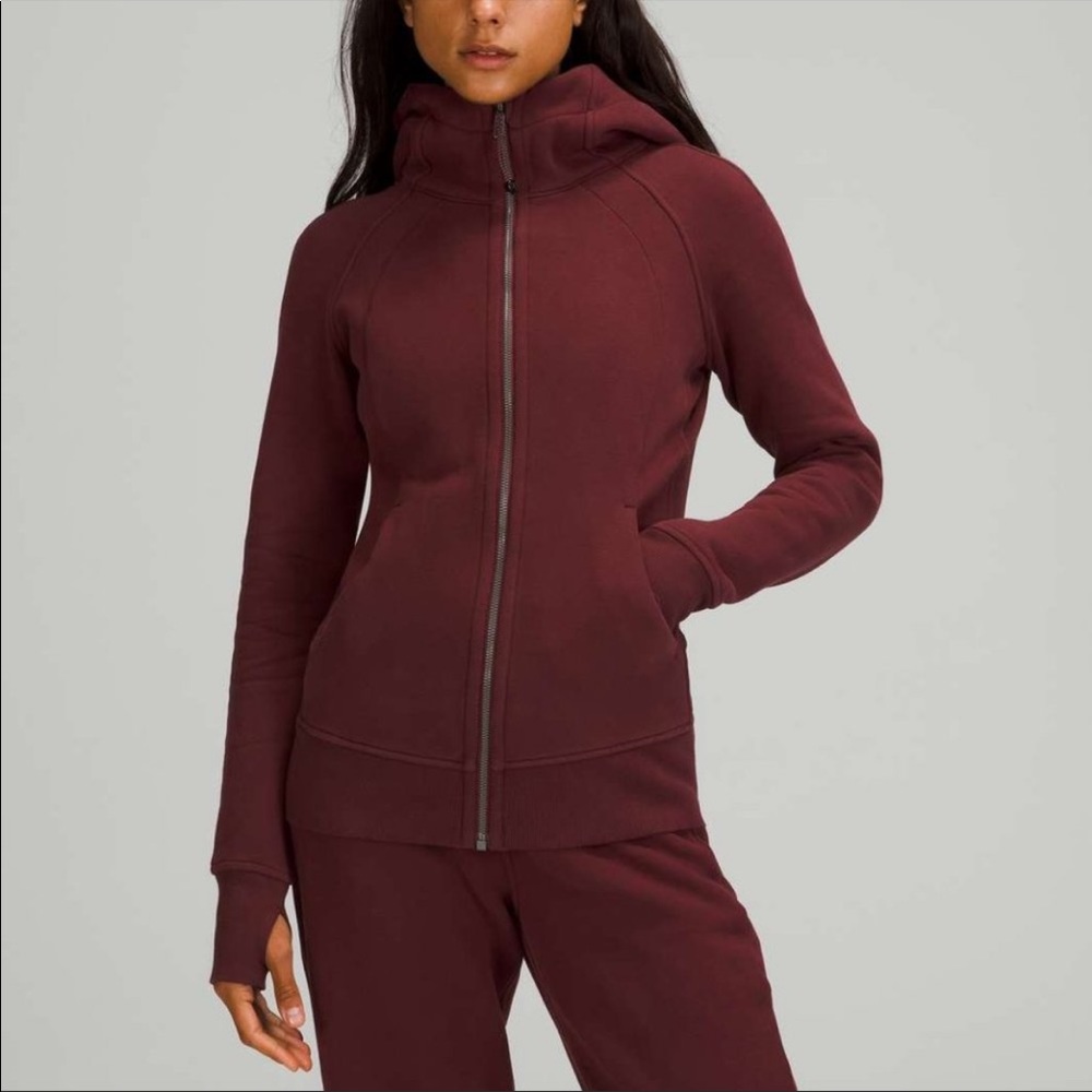 Lululemon scuba full zip in red Merlot